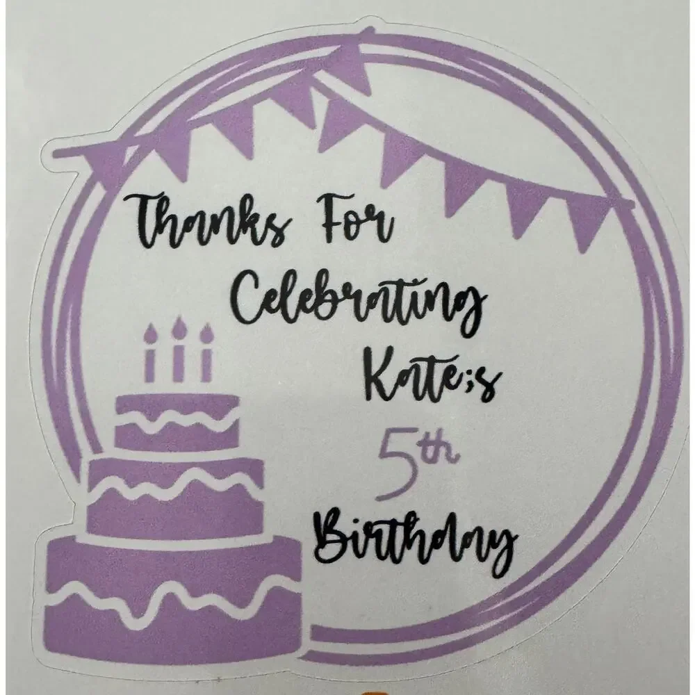 Custom Birthday Thank You Bags with Stickers: Personalized Favor Labels